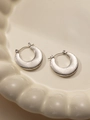 Orecchini a cerchio minimalisti in argento con trama a spirale in acciaio al titanio - Stile Texture a Vortice Concentrico (#0202)