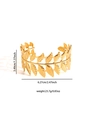 Detail of a 18K gold-plated double-layered laurel leaf bracelet with Greek retro style - Laurel Leaf Style (BJGB0168)