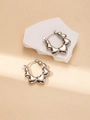 Orecchini a cerchio a cuore in argento lucido con design minimalista a maglie - Stile Cerchio a Cuore Lucido (#0191)
