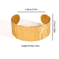 Detailed size measurement of wide hammered gold cuff bracelet with vertical texture - Irregular Vertical Hammered Style (BJGB0155)