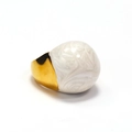 Chunky gold geometric ring featuring a bold white marble enamel dome for women - US 8 / Gold White Enamel