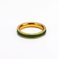 Detail of eternity band with emerald green rectangular stones and gold finish - US 7 / Gold Green Rhinestone 3mm