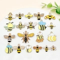 Collection of 19 assorted enamel honey bee charms for DIY jewelry making and crafts - Enamel Bee Series Set 20 Styles 1pc Each (SN1365)