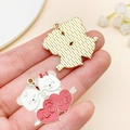Pendentifs ours dessin animé et cœur rouge en alliage pour création de bijoux - Ours LOVE Cœur Flèche de Cupidon (23812)