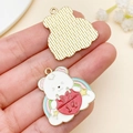 Pendentif ours avec cœur rouge et arc-en-ciel pour bijoux de la Saint-Valentin - Ours Calendrier Arc-en-ciel (23813)