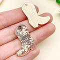 Pendentifs bottes de cow-boy en imprimé léopard et rayures dorées sur la main - Botte de Cowboy Imprimée Brun Clair