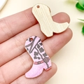 Pendentif botte de cow-boy rose à motif vache en alliage pour bijoux artisanaux - Botte de Cowboy Imprimée Violette