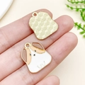 Cartoon corgi alloy charm pendant in gold and brown for DIY jewelry making - White Drip Oil KC Gold Animal Puppy (23487)