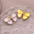 Goldene und lila Emaille Schmetterling Anhänger für DIY Schmuckherstellung und Zubehör - 16X26x3mm / Lila
