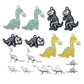 Zinc alloy cute dinosaur pendants set for DIY necklaces bracelets in various colors - Enamel Dinosaur Mixed Styles Set (SN559)