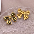 Goldene und schwarze Emaille Schmetterling Anhänger für DIY Schmuckherstellung - 20X25x3mm / Schwarz