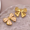 Schmetterling-Anhänger aus rosa Emaille und Gold für DIY-Schmuckherstellung - 20X25x3mm / Rosa