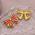 Goldener Schmetterlingsanhänger und rote Emaille-Schleife für DIY-Schmucksets - 20X25x3mm / Rot