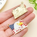 Golden and enamel USA flag eagle pendants held by hand for jewelry DIY accessories - KC Gold Enamel Independence Day Eagle Flag