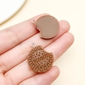 Chocolate sandwich biscuit charms in resin with silver loops for jewelry making - Brown