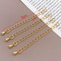 18K gold-plated 5cm extender chain with 3mm links and a smooth teardrop pendant charm - Water Drop / 18K Gold Plated