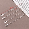 5cm silver plated extender chain with four leaf clover pendant and oval links set - Four-Leaf Clover / Thick Silver