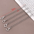 Set of four silver flower extension chains 5cm length for jewelry making - Four-Leaf Clover / White Gold
