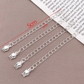 Silver extension chains for jewelry with tulip pendants and 5cm length detail - Tulip / Thick Silver