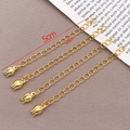 Golden 18K plated extension chain set with 5cm tulip charms and 3mm width links - Tulip / 18K Gold Plated