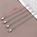 Silver extender chains with tulip pendants made of thick silver-plated copper for jewelry - Tulip / White Gold