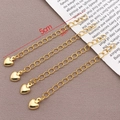 Set of four 18K gold plated heart charm extender chains for jewelry length adjustment - Solid Heart / 18K Gold Plated