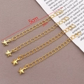 Golden 18K gold-plated star charm extender chain for jewelry 5cm length 4 pieces set - Pentagram / 18K Gold Plated