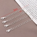 Silver 18K plated 5cm heart charm extender chains for jewelry with O-link design - Hollow Heart / Thick Silver