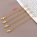 Set of four 18K gold-plated 5cm extender chains featuring hollow heart-shaped pendants - Hollow Heart / 18K Gold Plated