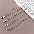 Silver finish 5cm extender chain for jewelry with heart pendant and lobster clasp - Hollow Heart / White Gold