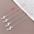Set of four 5cm silver dolphin heart extension chains for necklaces and bracelets - Dolphin / Thick Silver