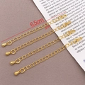 Pack of four 18K gold plated 6.5cm extension chains with teardrop charms for jewelry - Water Drop Clip / 18K Gold Plated