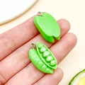 Colgantes de resina de vaina de guisante para joyería DIY y llaveros creativos - Vaina de Guisante de Resina Verde (23887)