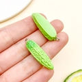 Colgante de resina de melón amargo verde para joyería DIY con textura realista - Calabaza Amarga de Resina Verde (23890)