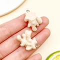 Colgantes realistas de jengibre de resina para joyería DIY con ganchos de metal plata - Jengibre de Resina Desnuda (23891)