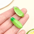 Colgantes de pepino de resina para hacer joyas con textura verde realista - Pepino de Resina Verde (23899)