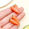 Colgantes de zanahoria de resina para creación de joyas y accesorios creativos - Zanahoria de Resina Naranja (23900)