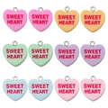 Set of 12 colorful resin sweet heart charms for DIY jewelry making and keychains - SWEETHEART Set (SN1518)
