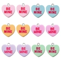Colorful Be Mine heart charms in pastel resin for DIY jewelry and keychain making - Be Mine Theme Set (SN1512)