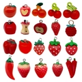 DIY resin 3D fruit and vegetable pendants including red apple strawberry and cherry charms - Vegetable Fruit Set (SN1544)