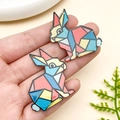 Paire de pendentifs lapin en acrylique avec motifs mosaïques colorés pour création de bijoux - 38x33x2mm / Lapin Mosaïque Coloré (23980)