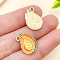 Kreativer Legierung Papaya Anhänger mit Emaille-Tropföl für Schmuckherstellung - Papaya (Orange)