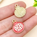Mini pendentif grenade en émail rouge et alliage pour création de bijoux DIY - Grenade (Rouge)