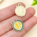 Pendentif durian miniature en alliage émaillé pour la fabrication de bijoux DIY - Durian (Jaune)