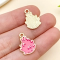 Mini pendentif pitaya en alliage avec émail rose pour la création de bijoux DIY - Pitaya (Rouge Rose)