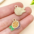 Pendentif fruit de la passion en émail avec base dorée pour création de bijoux DIY - Fruit de la Passion (Orange)