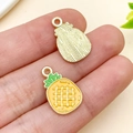 Pendentif mini ananas en émail jaune et métal doré pour la création de bijoux DIY - Ananas (Jaune)