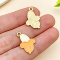 Mini pendentif fruit en émail orange avec finition dorée pour bijoux DIY - Banane Plantain (Orange)