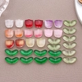 Assorted colorful glass tulip flower and leaf beads for DIY jewelry making and crafts - Lampwork Matching Leaf and Tulip Set (BE02) / 32 Pcs Set / Multicolor
