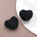 Acryl hartvormige kralen in zwart gefacetteerd voor DIY sieraden en oorbellen - Hartvormige Kraal (23731) / 1 Stuk (17x19x12mm) / Zwart